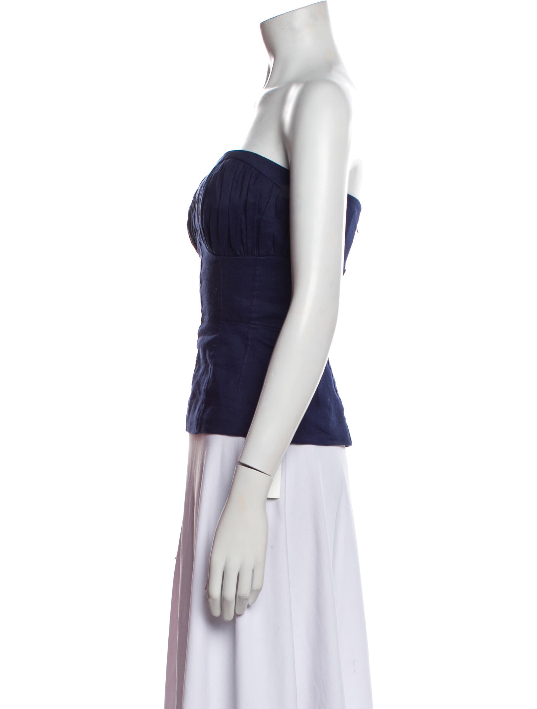 Tove Linen Strapless Top